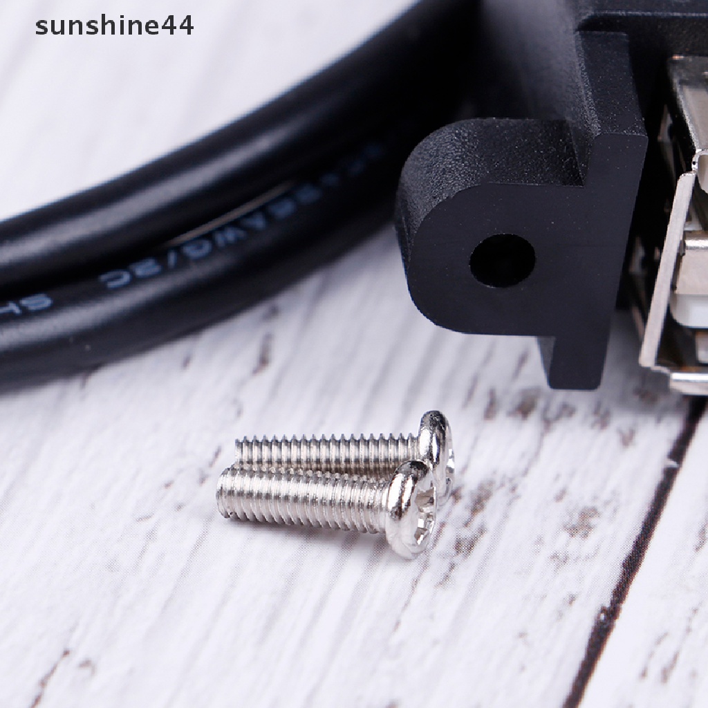 Sunshine Dual USB 2.0 A female socket panel mount to 2 USB A male 50cm extension cable ID