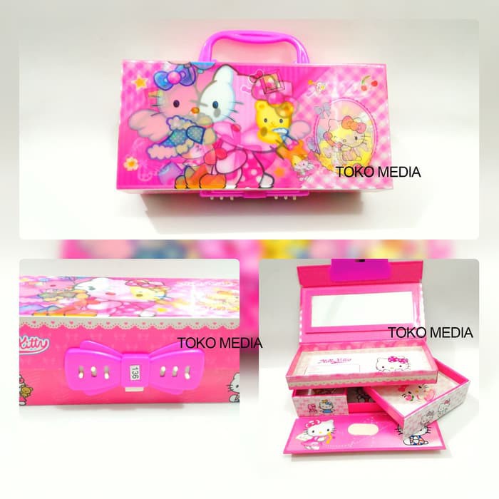 

Kotak / Tempat Pensil Pakai Kode Angka Gambar Hologram HELLO KITTY