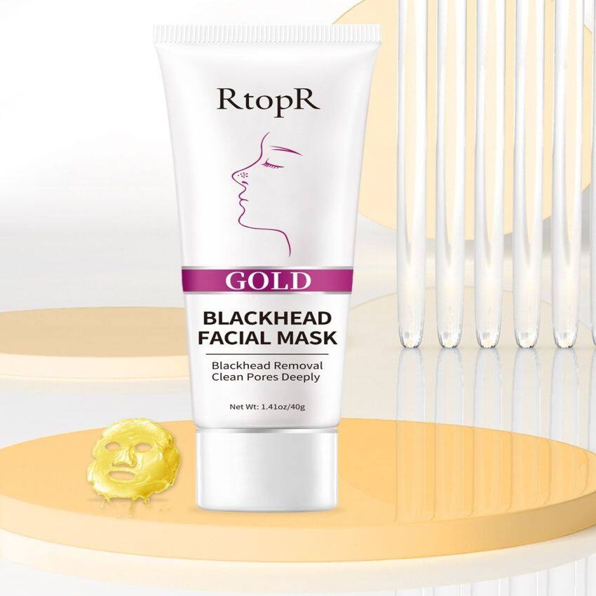 RtopR GOLD Black Face Mask Masker Wajah Pembersihan Dalam, Perawatan Kulit Penghilang Komedo