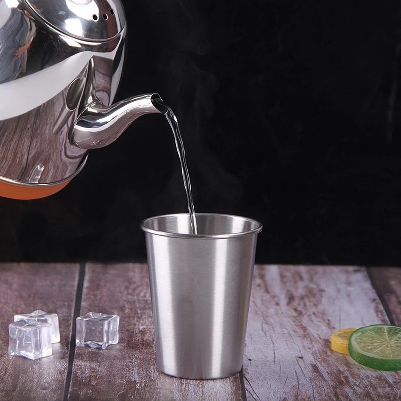 Gelas Minum Bahan Stainless Steel Ukuran 30-330ml Untuk Dapur / Restoran