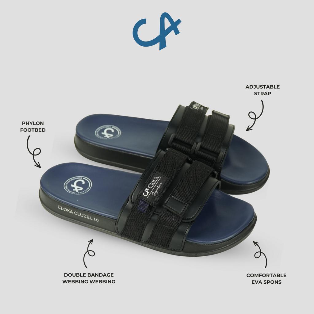 Sandal Pria Slide Slop Santai Anti Air Ringan Sendal Cowok Dewasa Selop Slip On Anti Slip Cloka - Cluzel 1.0