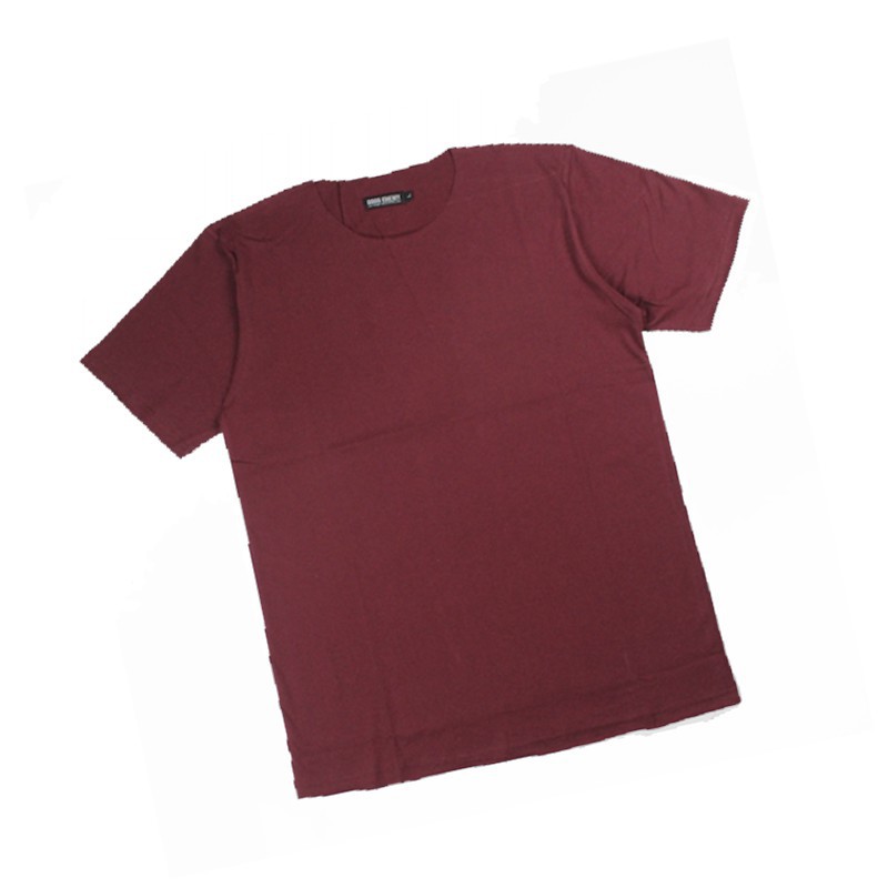 Basic UNFINISHED T-Shirt Maroon Pria & Wanita Lengan Pendek Cotton Combat 30s PREMIUM