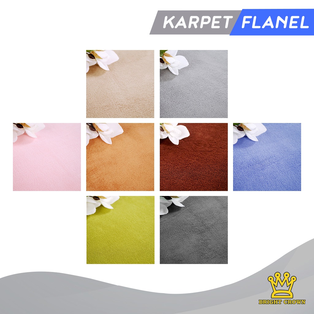 Bright Crown Keset Kaki Flanel Anti Slip / Keset Kamar Mandi Nyerap Air UK 40X60CM 9 Warna-1