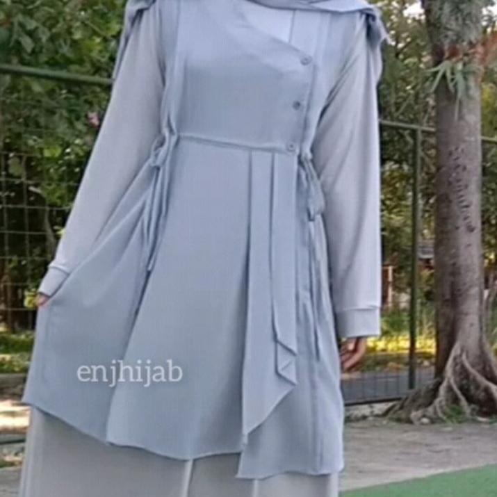 Bagus Banget.. Outer Ceruty Baby Doll Aouter Wanita Remaja Modis Long Vest Tanpa Lengan Fashion Musl