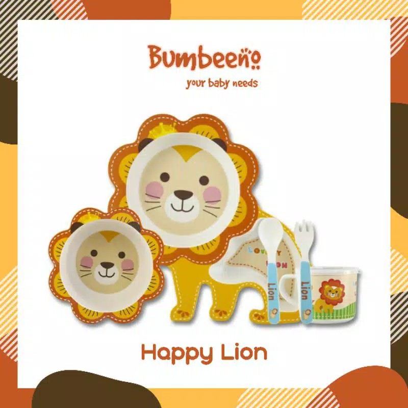 Babies First Bamboo Fiber Kids Feeding Set Animal 3D (BF504) - Peralatan Makan Bayi