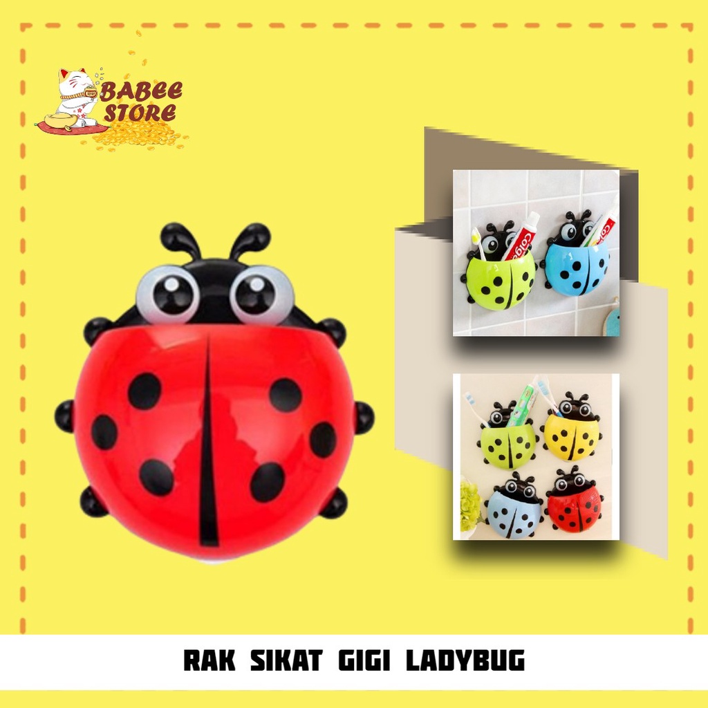 BABEE - RAK SIKAT GIGI LADYBUG / TOOTHBRUSH HOLDER / TEMPAT SIKAT GIGI KAMAR MANDI MOTIF KUMBANG