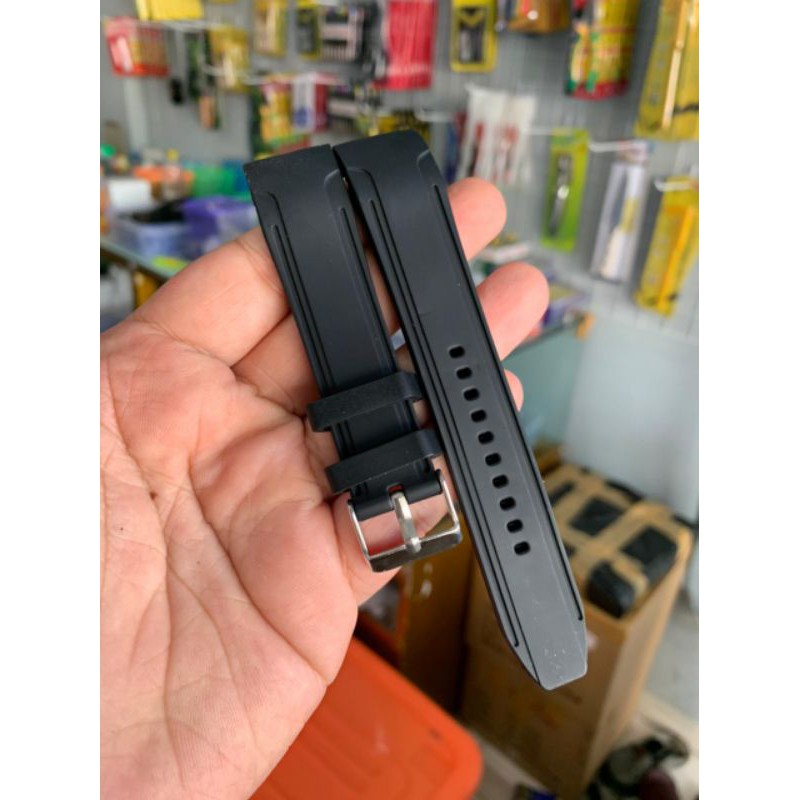 Strap Tali jam Tangan karet hitam ruber strap model kuping