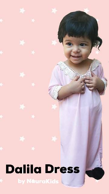 Dress daily anak gamis mix renda mewah bahan kaos jersey super lembut