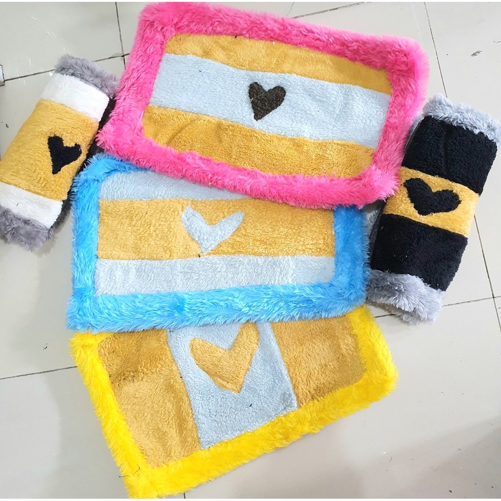 KESET BULU busa Keset kaki Premium Motif LOVE Termurah