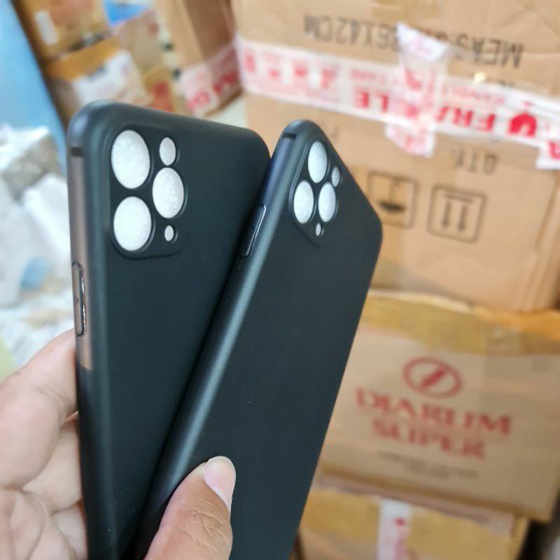 IPHONE 11 11 PRO 11 PRO MAX CASE SOFTCASE SLIM BLACK PREMIUM CASE 3D CAMERA SILIKON HITAM CASE PELINDUNG KAMERA 11 PROMAX