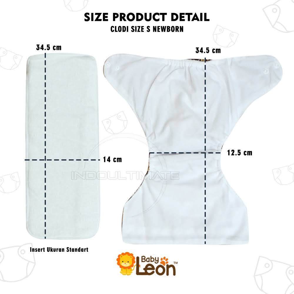 1PCS CLODI ONLY (Tanpa Insert) CB-633 CB-733 BABY LEON Clodi Baby Popok Kain Bayi Cloth diaper Popok Kain Cuci Ulang Bayi Celana Popok Cloth Diapers Daya Serap Tinggi