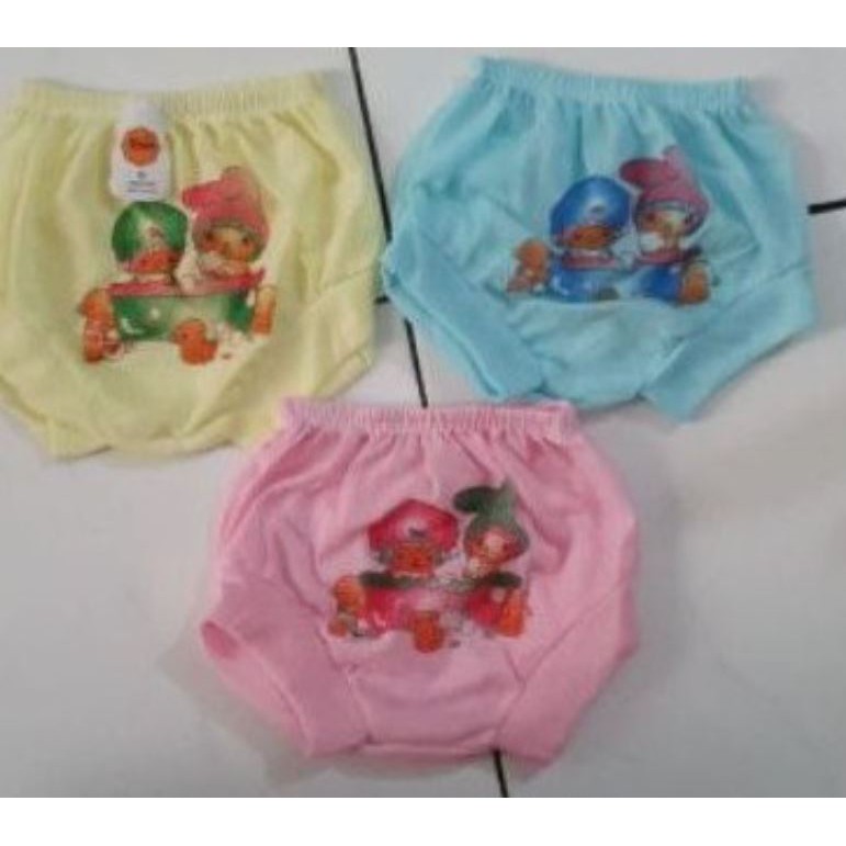 1 lusin REB M Sablon celana segitiga pendek bayi pink biru kuning