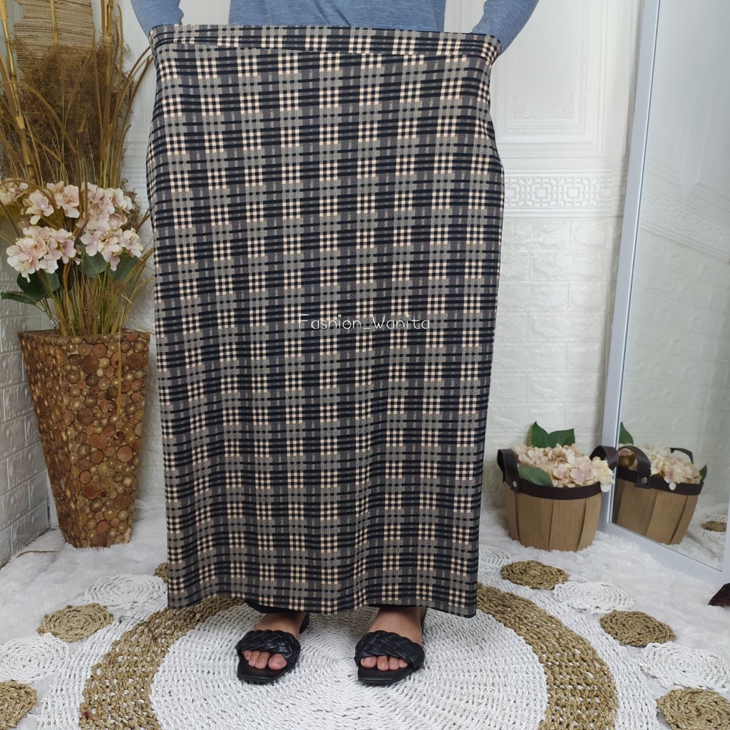 ROK SPAN KOREAN STYLE/ROK SPAN PANJANG TARTAN SIZE JUMBO/ROK SPAN TARTAN PANJANG SIZE M SAMPAI XXXL