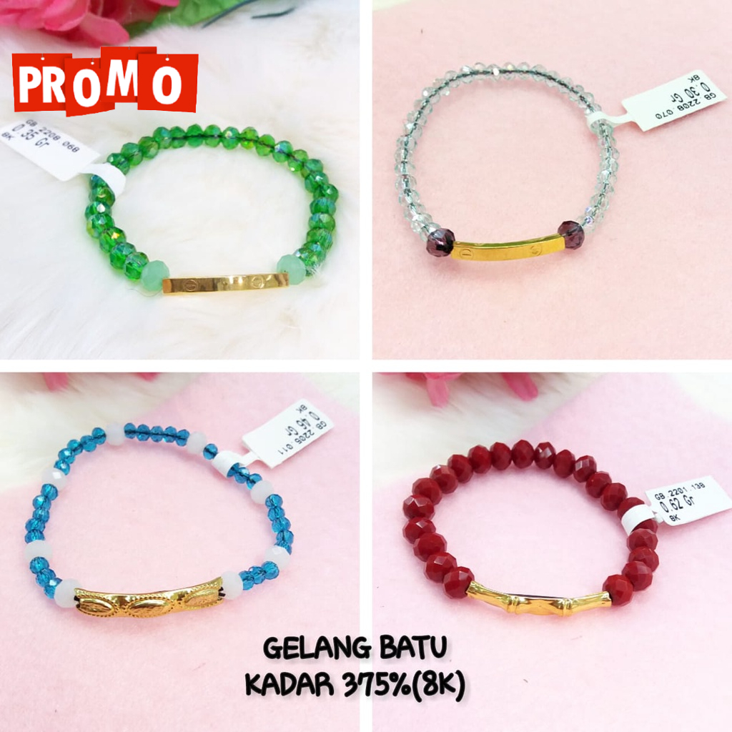 Gelang promo kadar 375/8karat model plat ringan