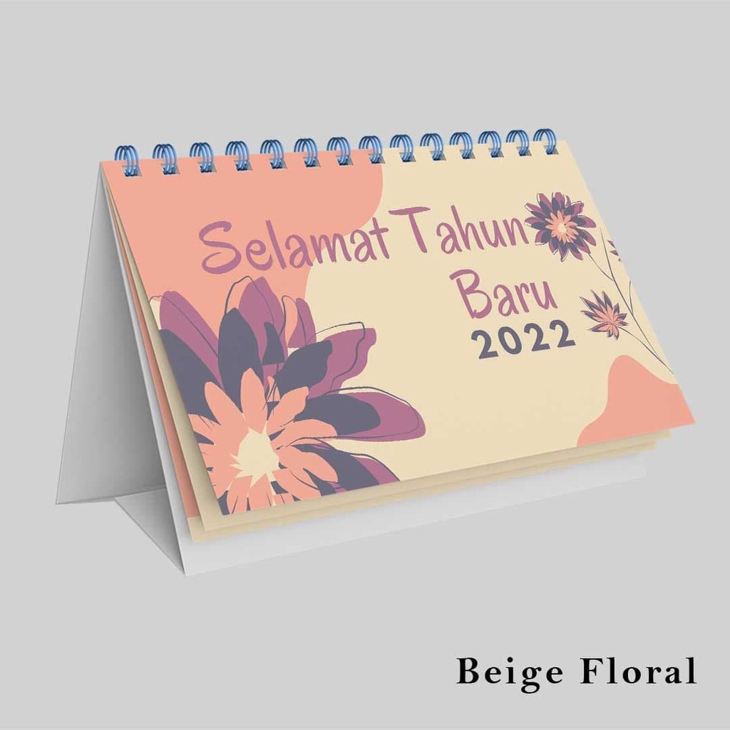 

kalender duduk 2022 biege floral sesuai gambar terbaru murah keren