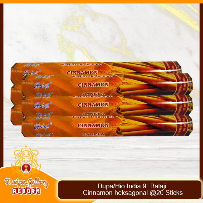 Dupa/Hio Wangi india 9&quot; Balaji Cinnamon heksagonal @20 sticks (6pcs/box)