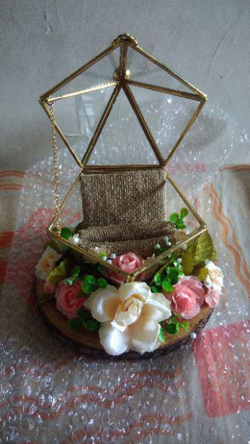 Ring Bearer Tempat Cincin Kaca Terarium