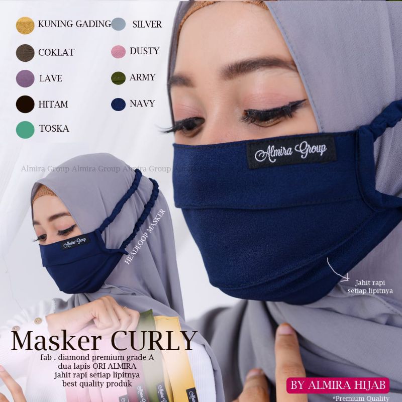 Masker Serut lembut nyaman dan Keren Masker Kain merk Simple Hijab dan Almira Grup