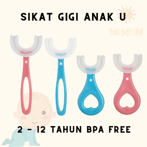 YourBabyShop Sikat Gigi Anak Bentuk U Bahan Silikon / Training Toothbrush / Tooth Brush Baby Silicon type U Sikat Gigi Anak Sikat