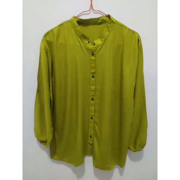 ATASAN SHANGHAI WANITA MUSLIMAH RAYON / BLOUSE SHANGHAI POLOS ( bahan katun rayon )