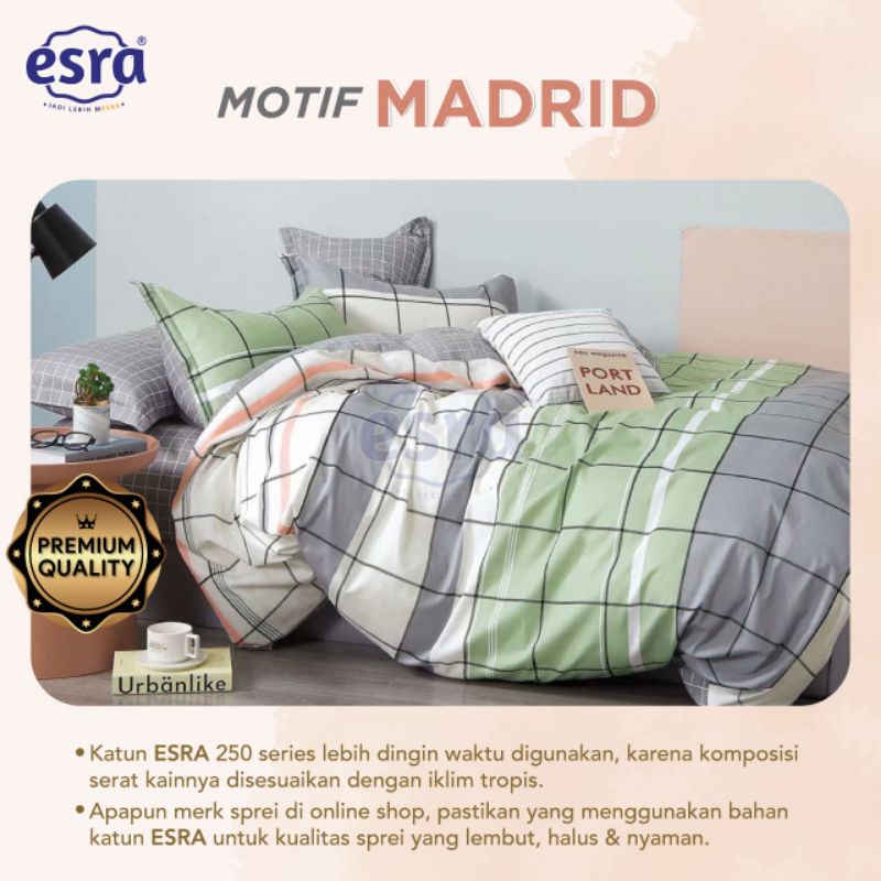 Sprei Dan Bedcover 180x200 Katun Lokal Esra Madrid Semua Ukuran