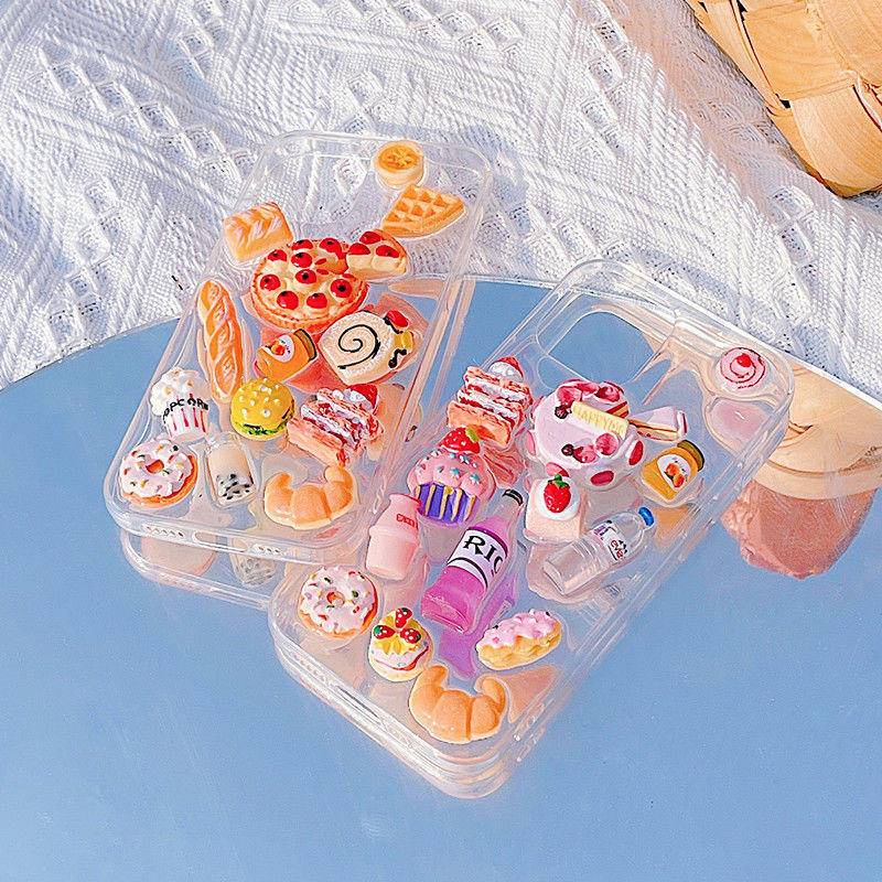 Case Pelindung Motif Makanan 3D Untuk iPhone 13 12 11 Pro MAX Mini X XS MAX XR SE 2022 2020 7 8 Plus