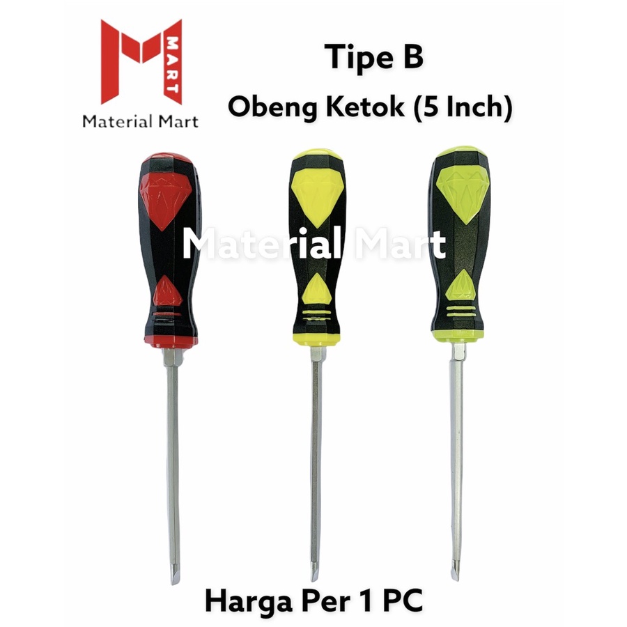 Obeng Ketok Bolak Balik 5 Inch | Obeng BB Magnet 5 Inch | Screwdriver | Material Mart