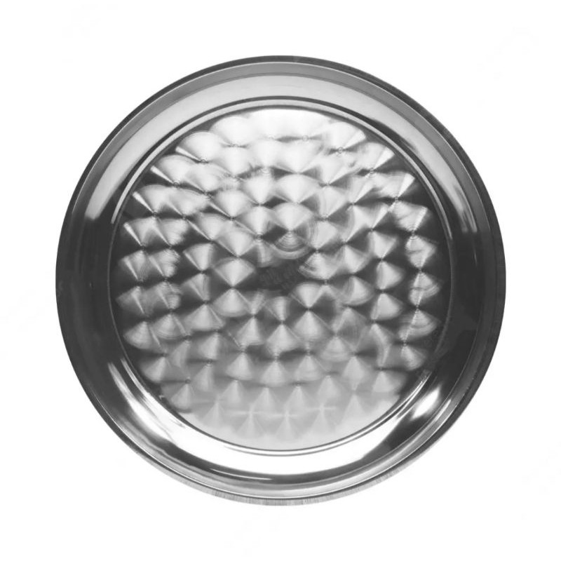 nampan saji bulat 40 cm bahan stainless steel 3451