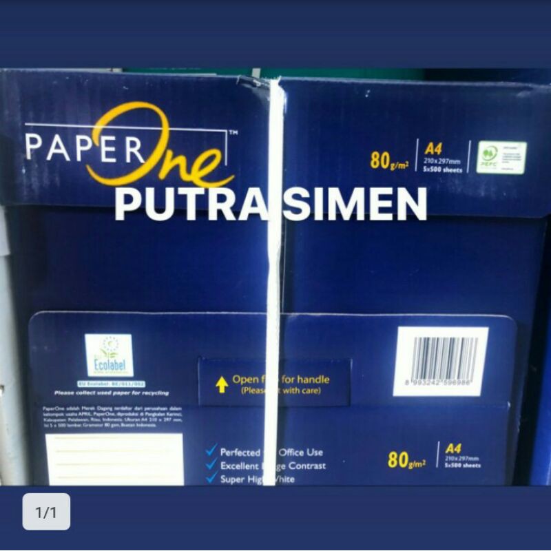 

kertas hvs A4 80gram paperone