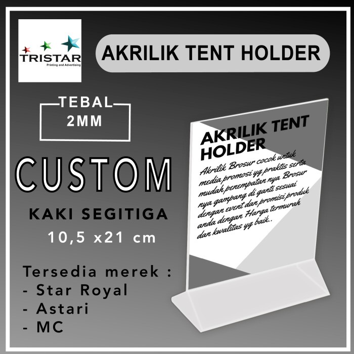 

Promo Tent holder menu / Akrilik segitiga uk 10 x 5 cm
