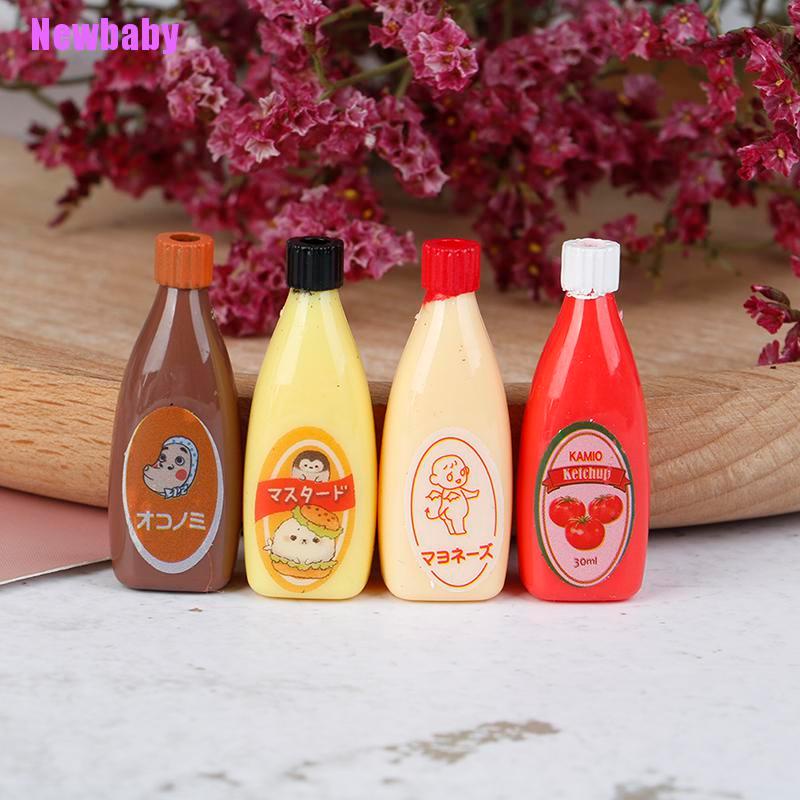 (Newbaby) Mainan Miniatur Kecap / Selai / Saus / Cokelat Skala 1: 12 Untuk Dekorasi Rumah Boneka