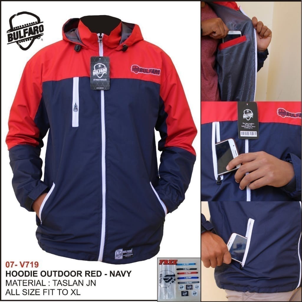 Jaket Hoodie Outdoor Taslan Original Bulfaro