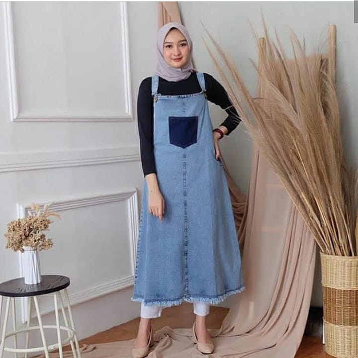 PLAIN OVERALL  fashion wanita ootd overall jeans  