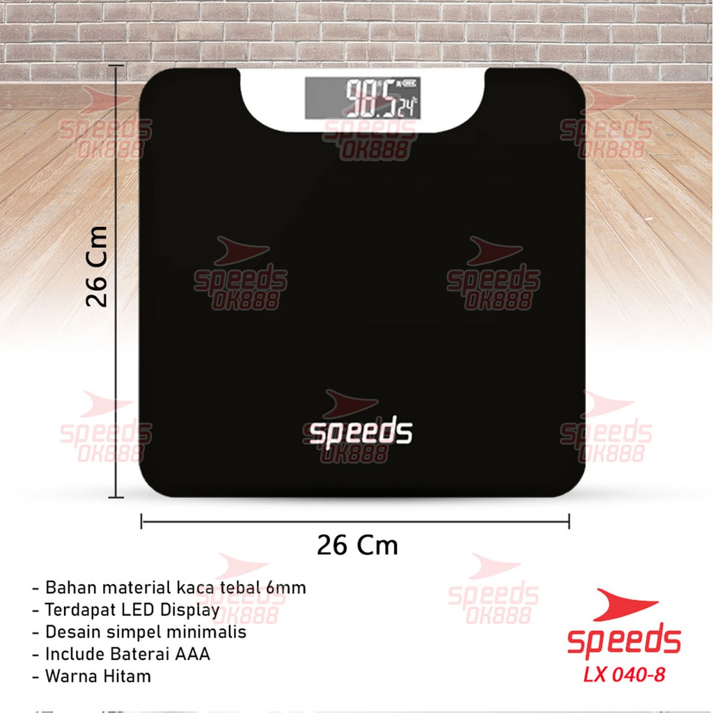 speeds timbangan badan digital 180kg scale kaca berat original 040 8