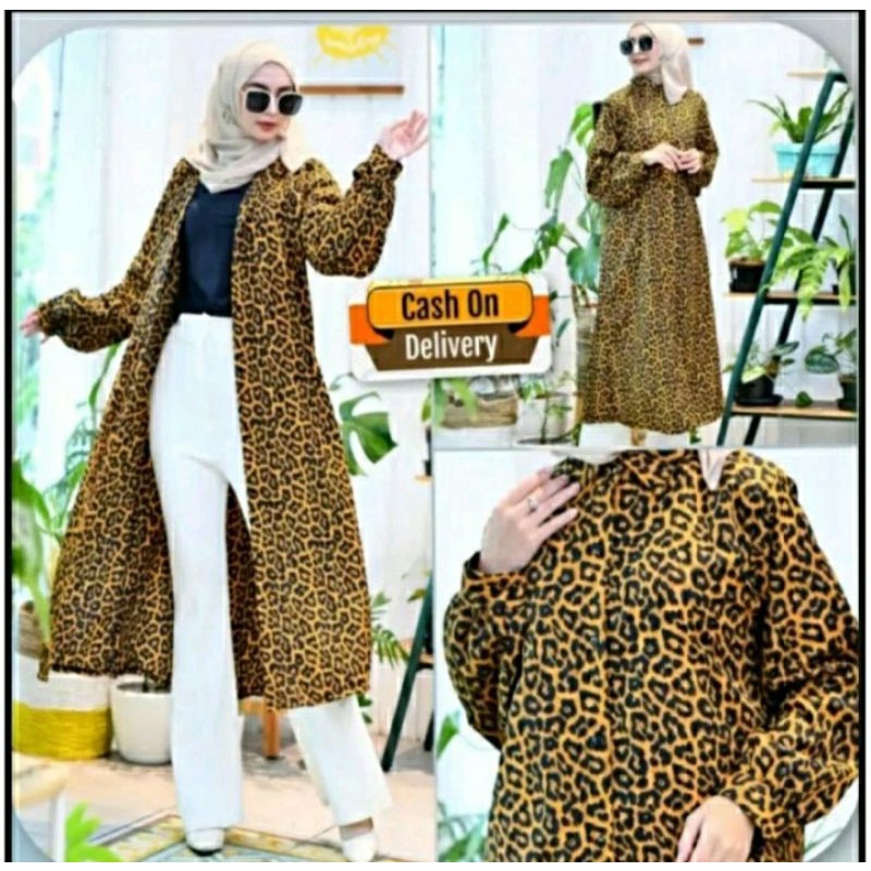 TUNIK MOTIF LEOPARD/TUNIK ATASAN WANITA