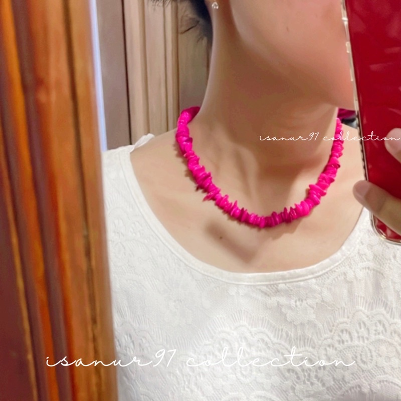 ISANUR97 | Kalung Beads Mutiara Choker Bead Mutiara Baru Kalung Batu