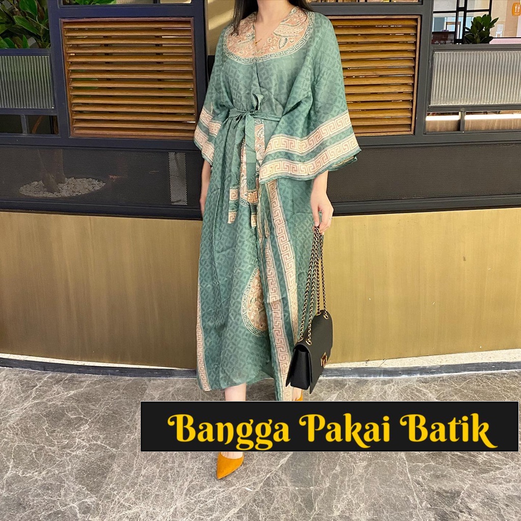 New Atasan Terusan Wanita Dress Batik Pesta Kondangan long abaya orin/abaya batik/seri selempad Paka