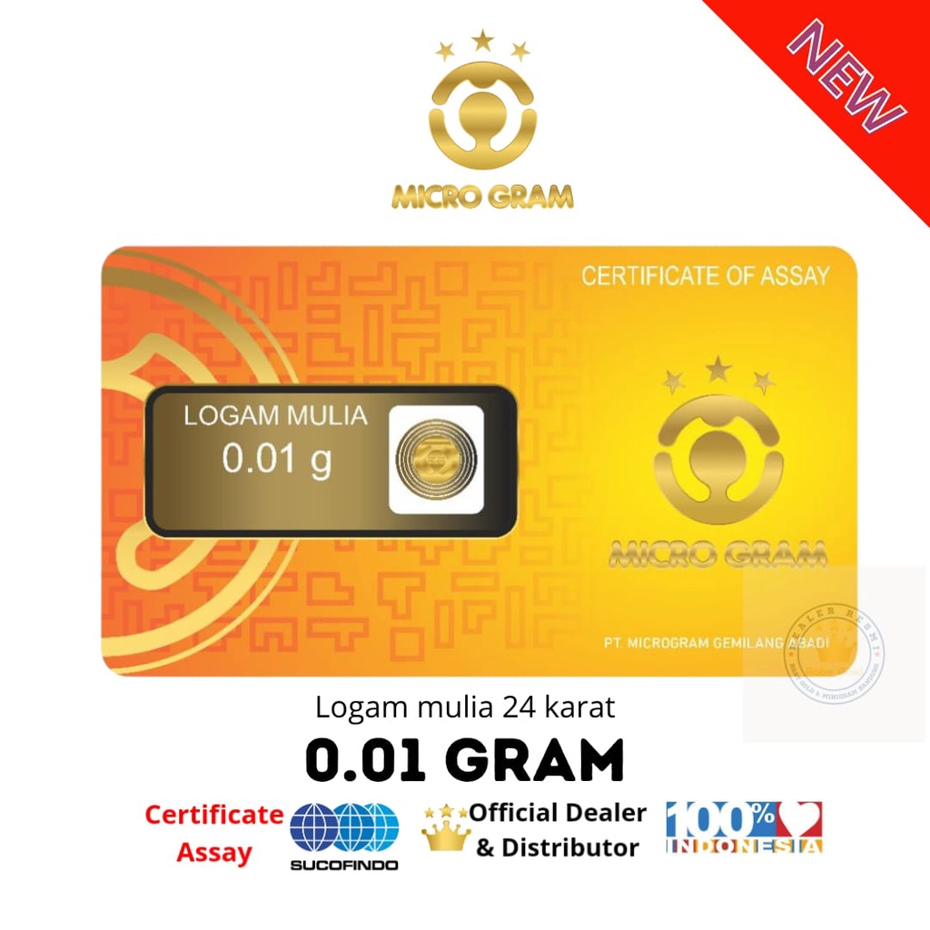 MICROGRAM Logam Mulia Emas Mini 0.01 gram