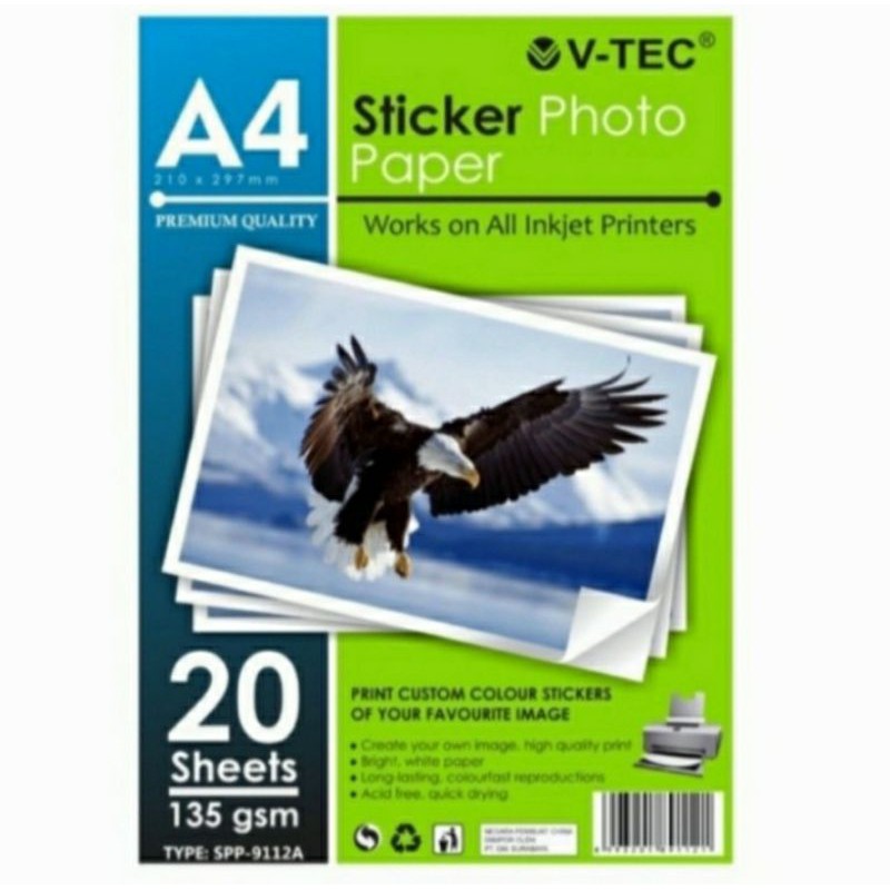 VTec Stiker Photo Paper 135gsm A4