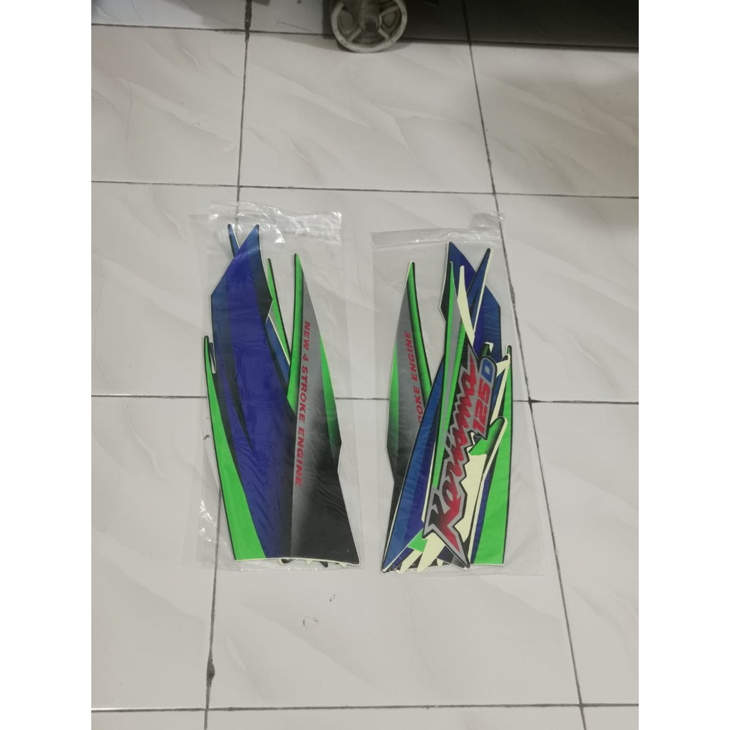 Stiker Bodi Lis Body Striping Karisma D Hitam Hijau