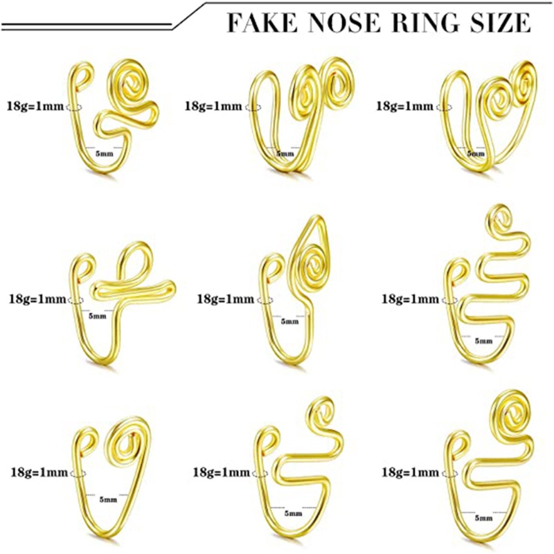 Siy Manset Hidung Tanpa Tindik Clip on Nose Ring Untuk Wanita Adjustable Nose Sleeve Alloy