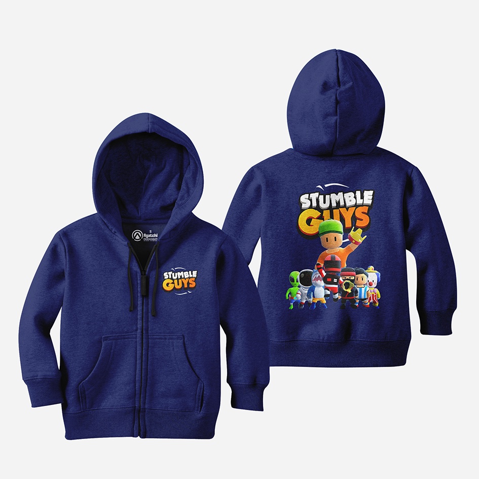 Sweater Zipper Hoodie Anak Stumble Guys