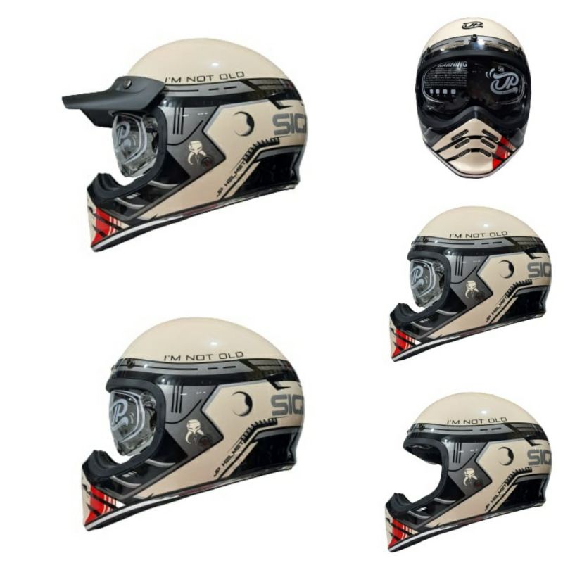 Helm Retro Cakil JPX JP Signature SG 11 Cream Glossy