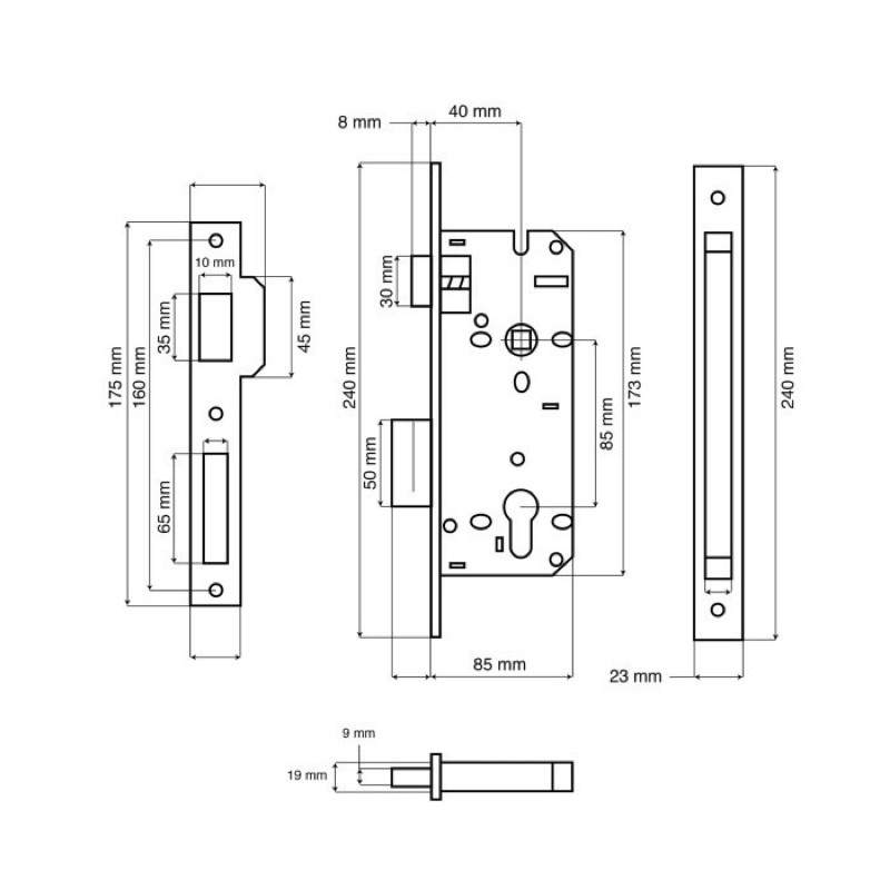 Pintu Gagang / Handle Nobleza Antares SS Rosette Stainless Set