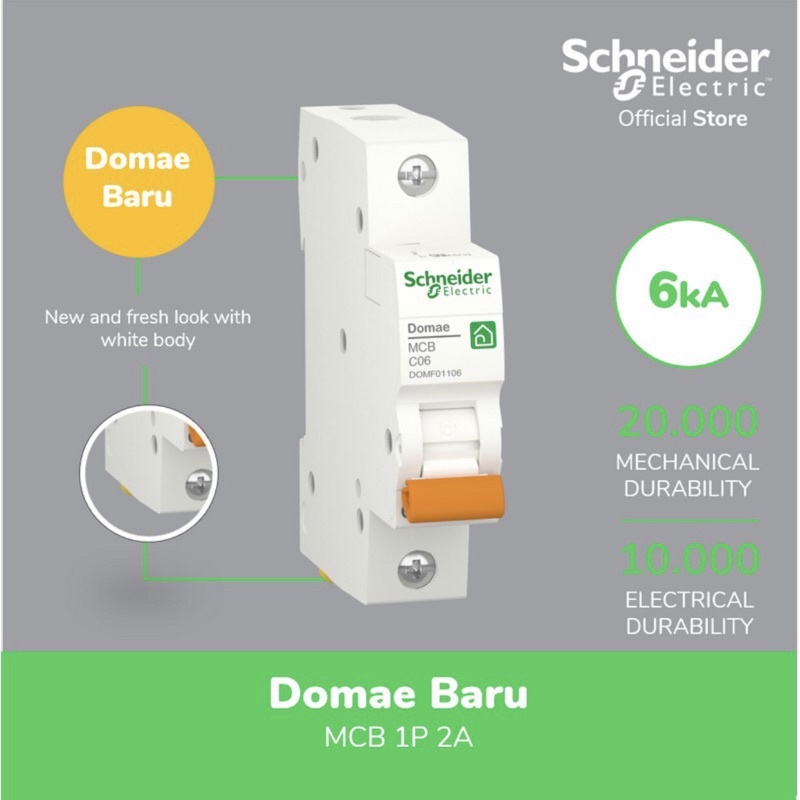 MCB Schneider 2A New Domae MCB Sneider 2A