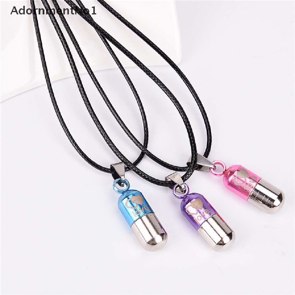 (AdornmentNo1) Kalung Rantai Dengan Liontin Kapsul Metal Mini Holder Abu Kremasi