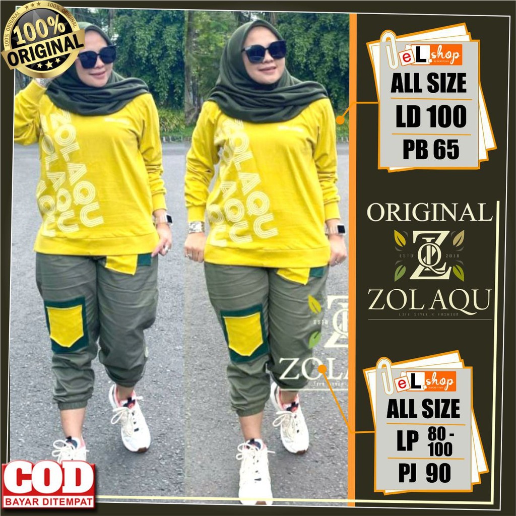 SETELAN KAOS DAN CELANA TRAINING ZOLAQU ORI TERBARU 2024 BAJU OLAHRAGA SENAM SEPEDA JOGGER