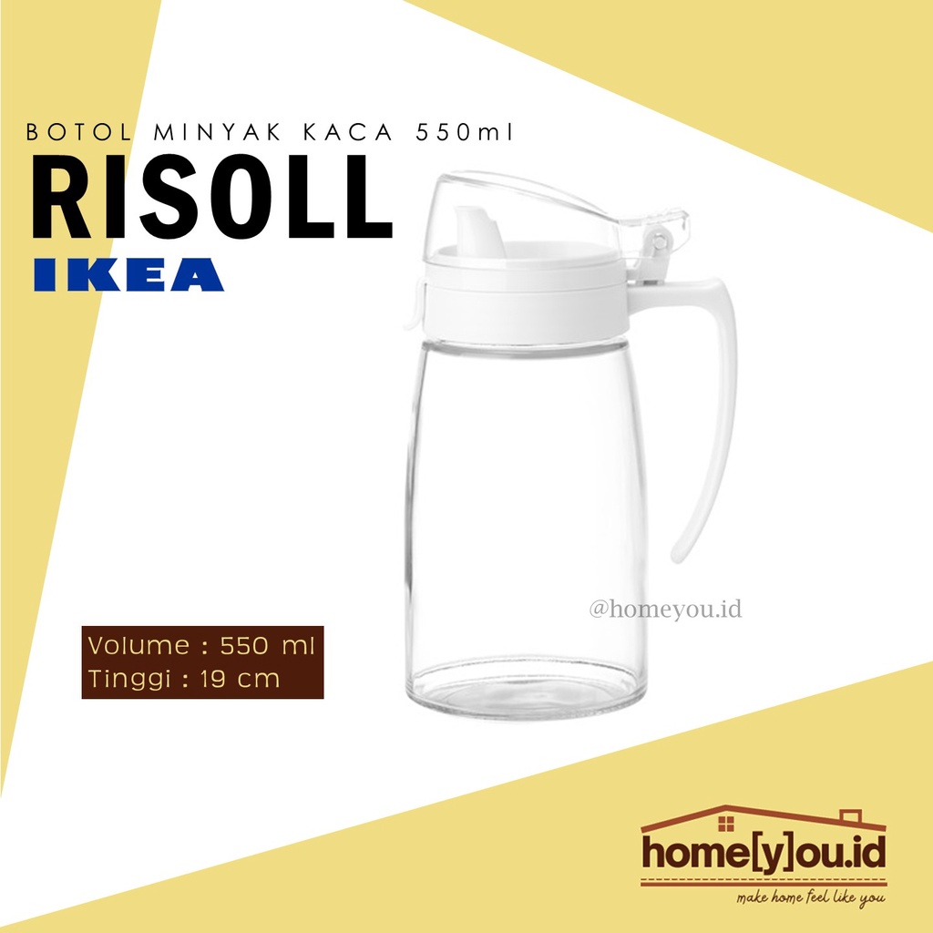 [100% ORIGINAL] Botol Cuka/ Botol Minyak / Botol Kecap Kaca Putih IKEA - RISOLL