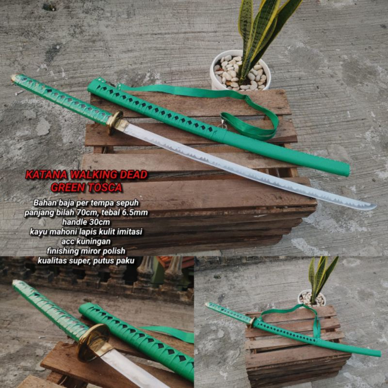 KATANA WALKING DEAD SELENDANG HIJAU TOSCA BISA PUTUS PAKU