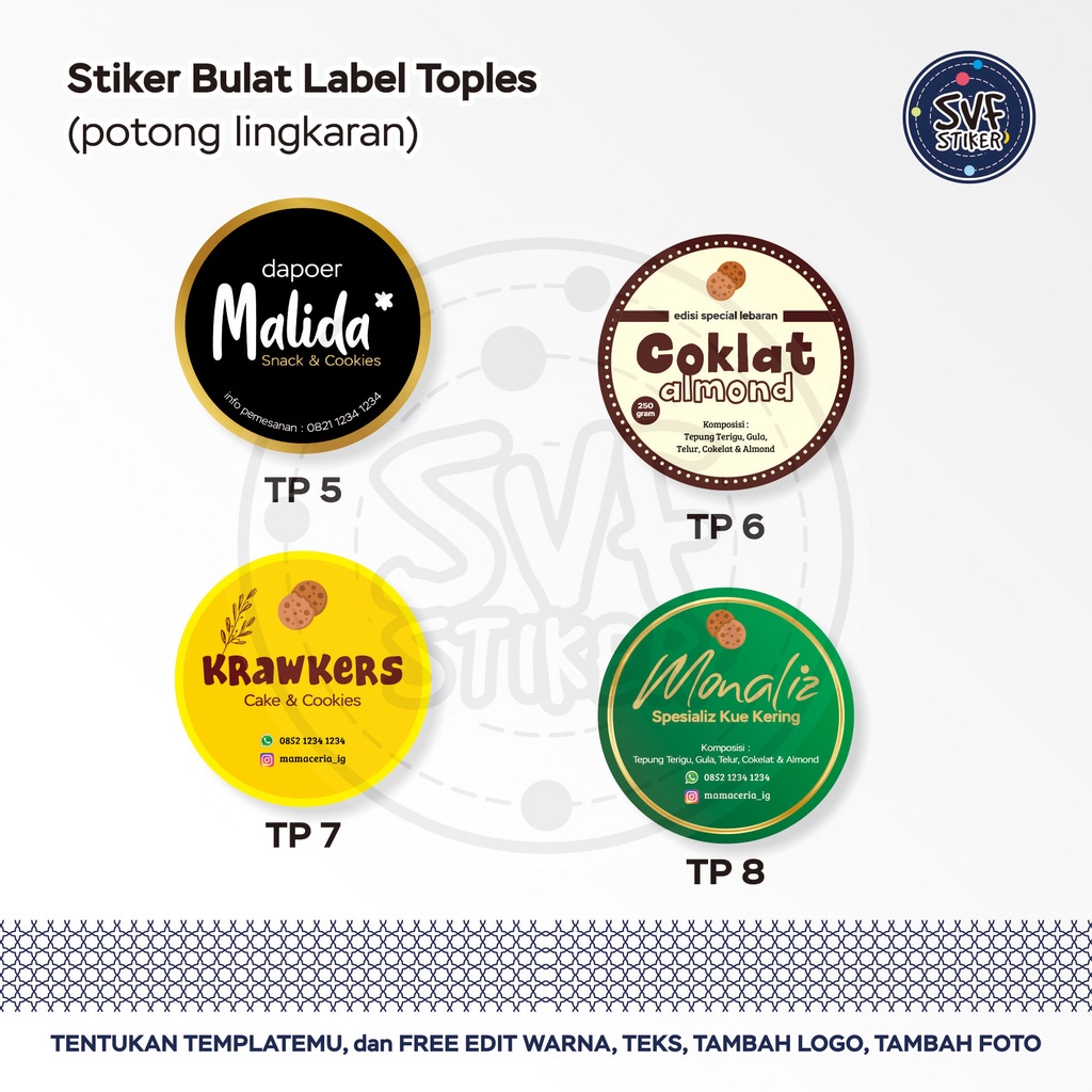 

Stiker Label Toples Kue / Cookies / Kue kering edisi Lebaran / Idul Fitri